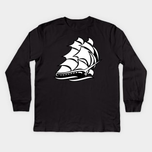 Old Tall Sailing Ship Kids Long Sleeve T-Shirt